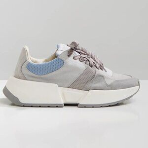 MM6 Maison Margiela Classic Chunky Platform Suede Sneakers Grey Blue Multi  5.5